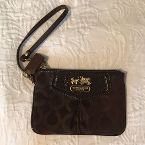 Brown Coach wristlet